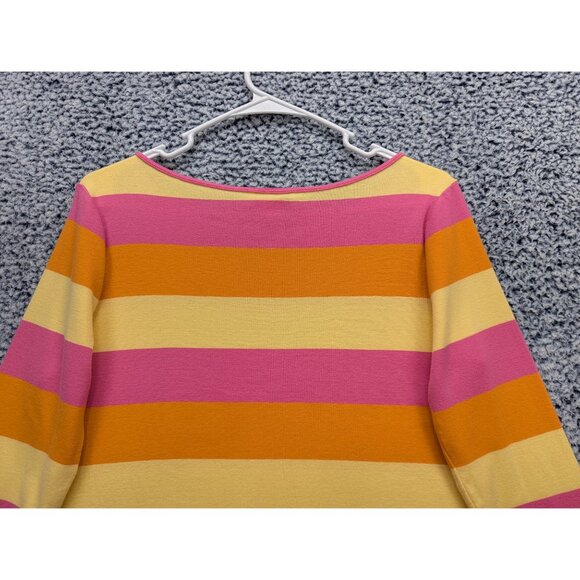 Y2K Talbots Colorblock Top Size M Striped Preppy Colorful 90s Beachy VTG Pink - Picture 5 of 10